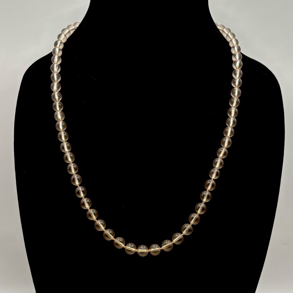 Vintage Crown Trifari Translucent Champagne-Colored Beaded Necklace